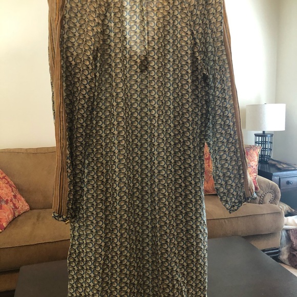 Tory Burch Elephant Print Dress Silk Size 12 - Picture 7 of 8